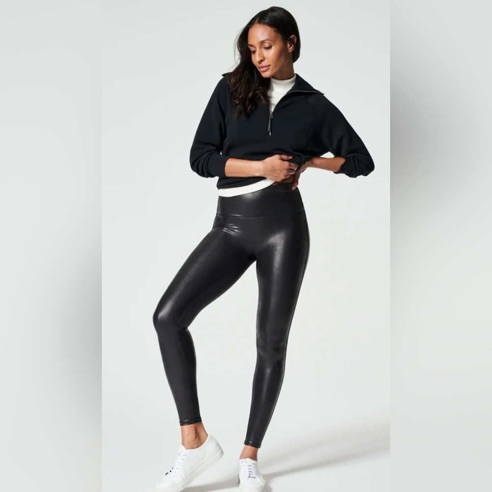SPANX Black Faux Leather Leggings